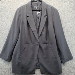Jessica London Gray One-Button Blazer 24 New with‎ out tags